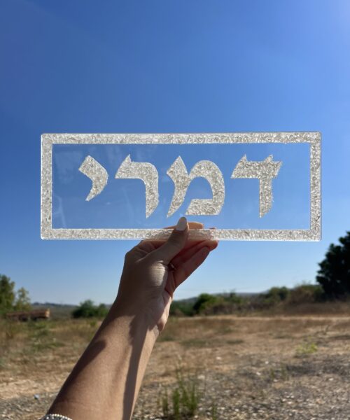 שלט כניסה דגם קוורץ שקוף