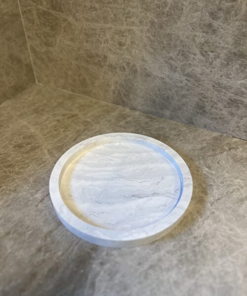 מגש לפמוטים שייש אפור